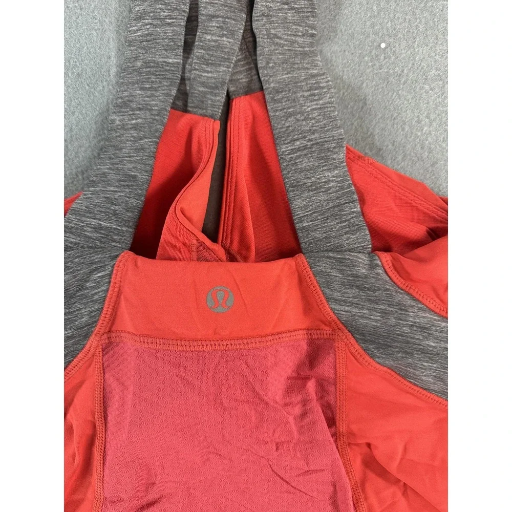Lululemon Tank Top Womens 4 Red Built In Bra‎ Crossback Yoga Athletic Running